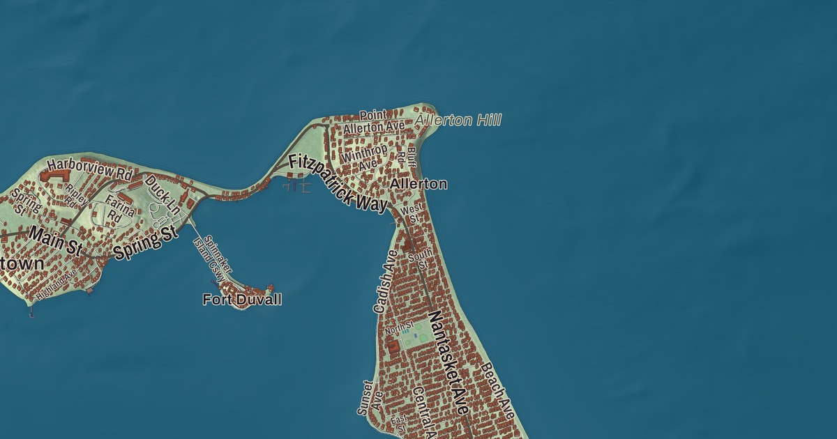 Beautifully Detailed Map of Hull, Massachusetts