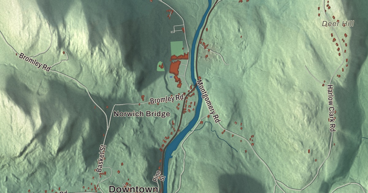 Beautifully Detailed Map of Huntington, Massachusetts