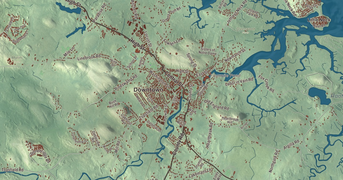 Beautifully Detailed Map of Ipswich, Massachusetts