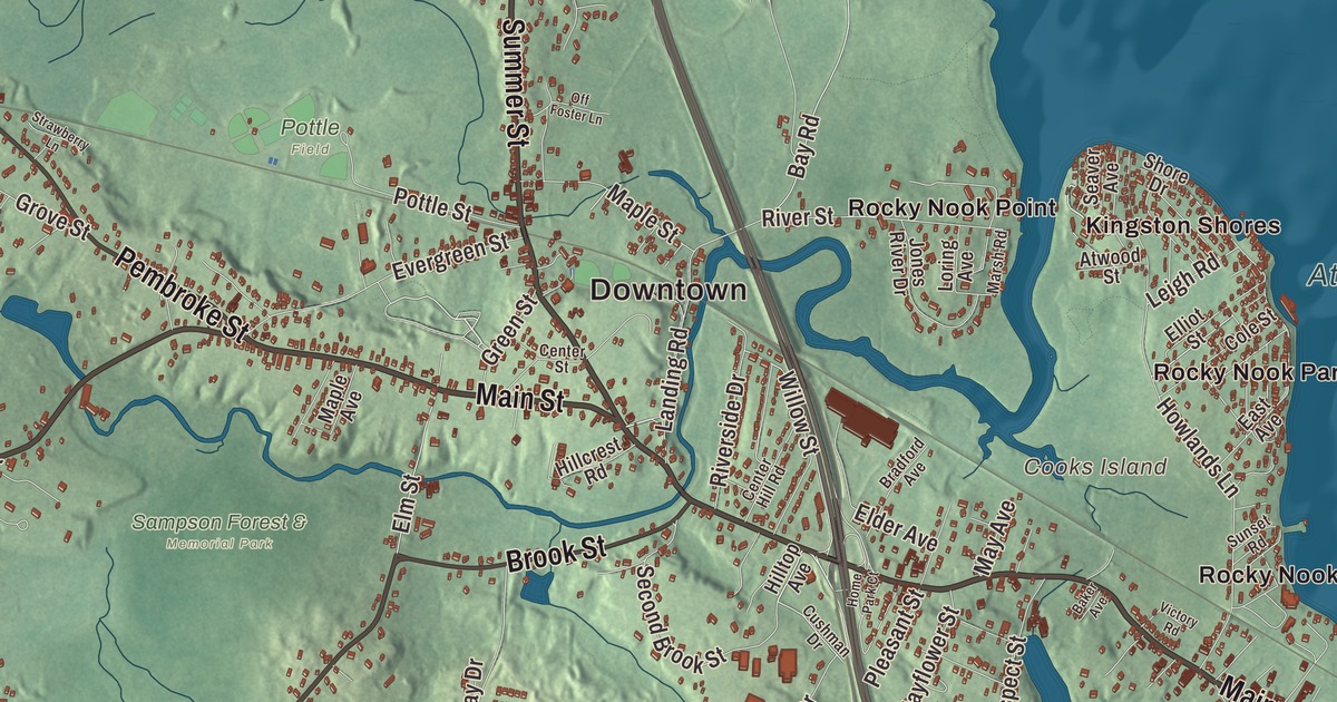 Beautifully Detailed Map of Kingston, Massachusetts
