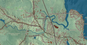 Close-up of the Kingston, Massachusetts aerial map