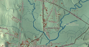Close-up of the Lancaster, Massachusetts aerial map