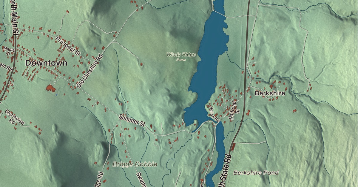 Beautifully Detailed Map of Lanesborough, Massachusetts