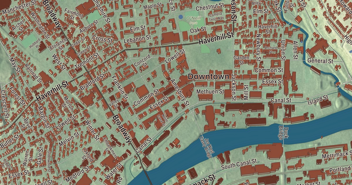 Beautifully Detailed Map of Lawrence, Massachusetts