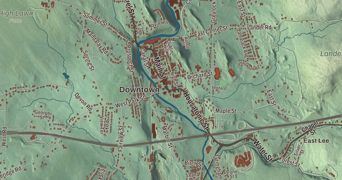 Beautifully Detailed Map of Lee, Massachusetts