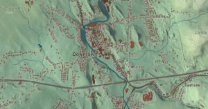 Close-up of the Lee, Massachusetts aerial map