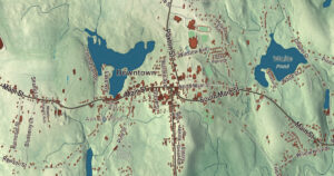Close-up of the Leicester, Massachusetts aerial map