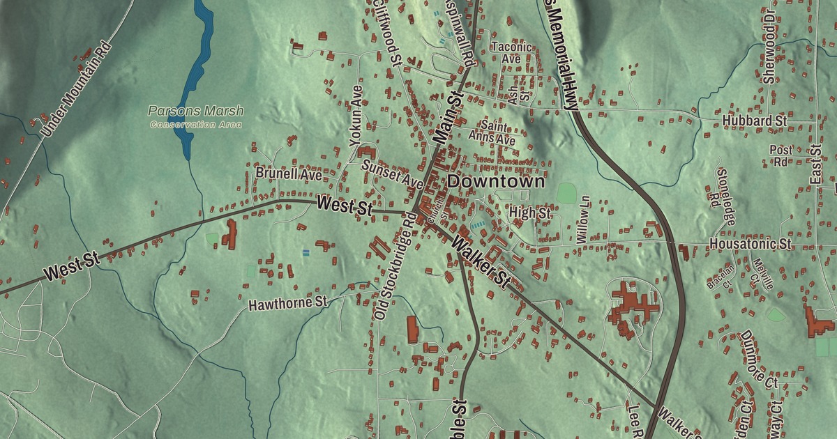 Beautifully Detailed Map of Lenox, Massachusetts