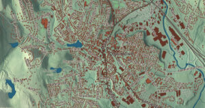 Close-up of the Leominster, Massachusetts aerial map