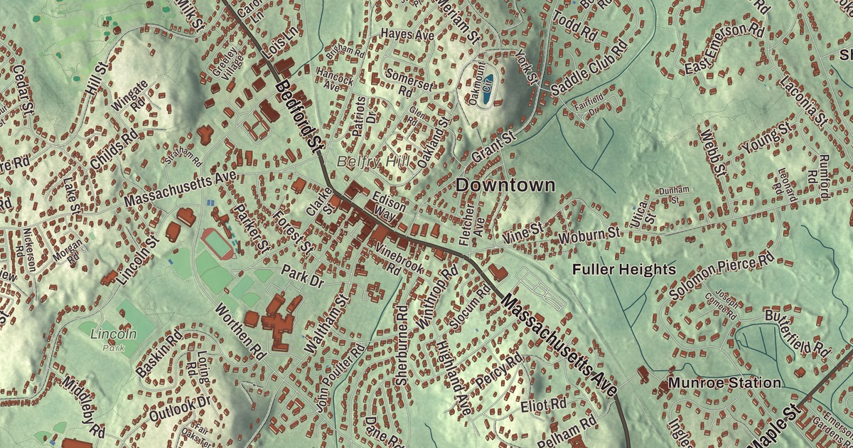 Beautifully Detailed Map of Lexington, Massachusetts