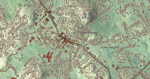 Close-up of the Lexington, Massachusetts aerial map