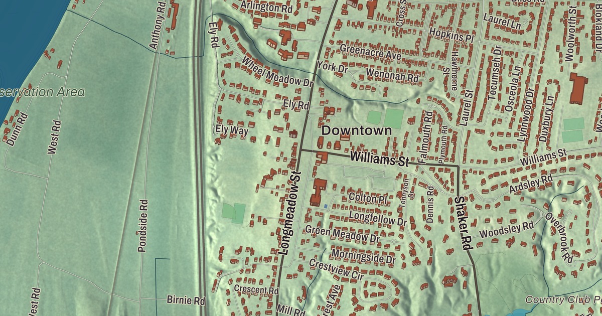 Beautifully Detailed Map of Longmeadow, Massachusetts