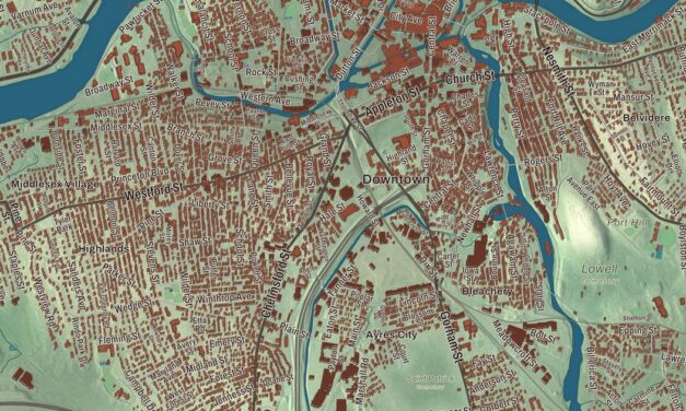 Beautifully Detailed Map of Lowell, Massachusetts
