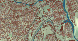 Close-up of the Lowell, Massachusetts aerial map