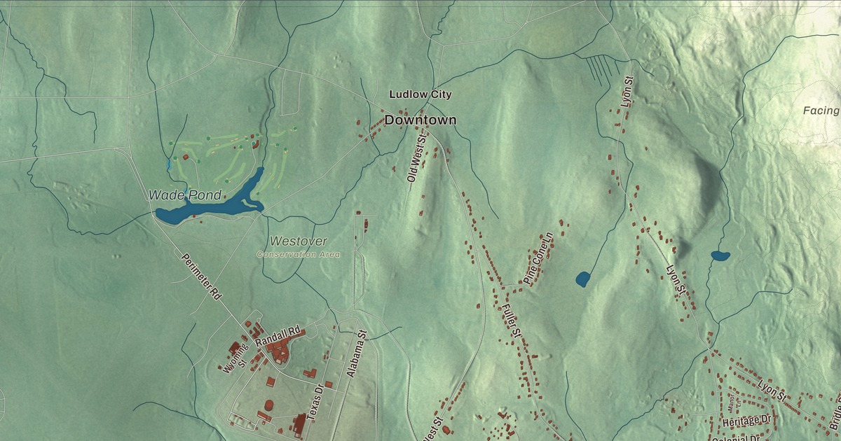 Beautifully Detailed Map of Ludlow, Massachusetts