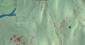 Close-up of the Ludlow, Massachusetts aerial map