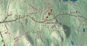 Close-up of the Lunenburg, Massachusetts aerial map