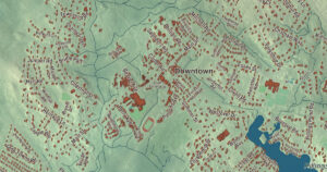 Close-up of the Lynnfield, Massachusetts aerial map