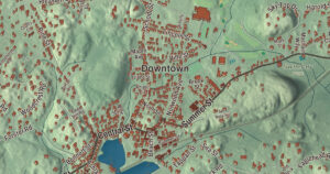 Close-up of the Manchester-by-the-Sea, Massachusetts aerial map