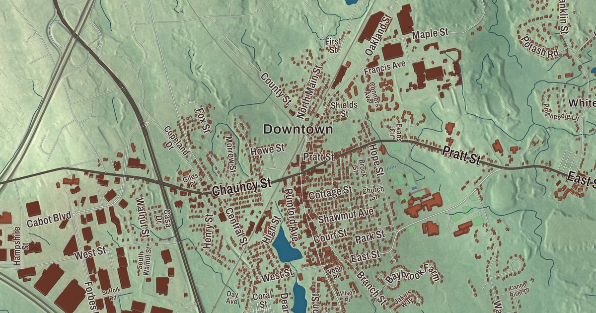 Beautifully Detailed Map of Mansfield, Massachusetts
