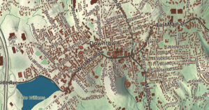 Close-up of the Marlborough, Massachusetts aerial map