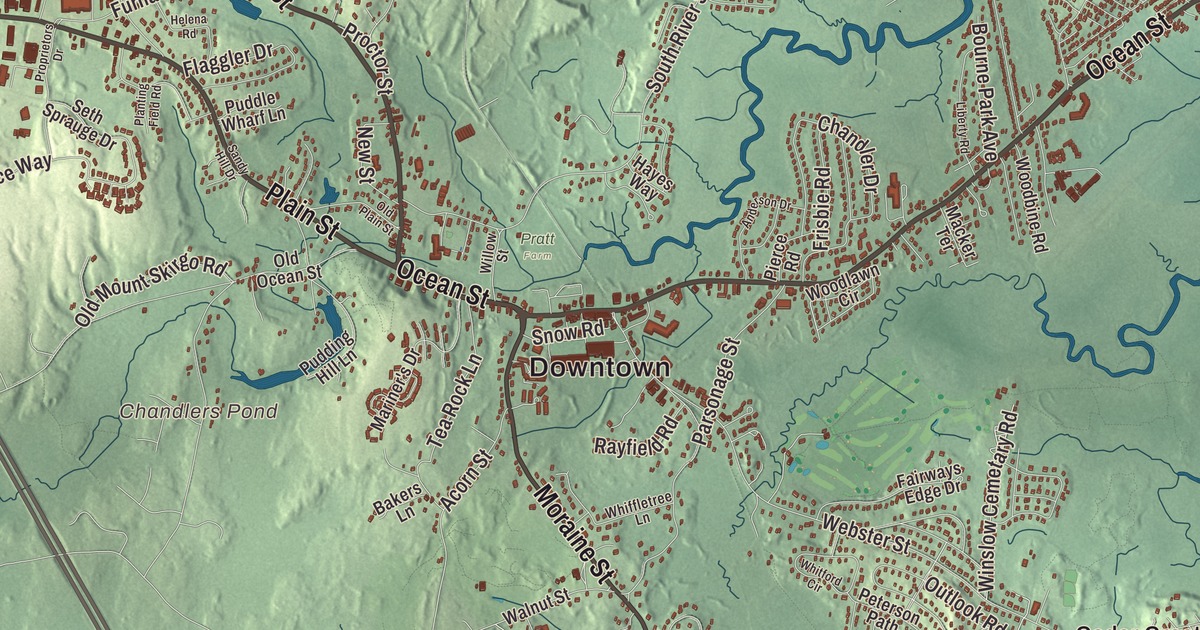 Beautifully Detailed Map of Marshfield, Massachusetts