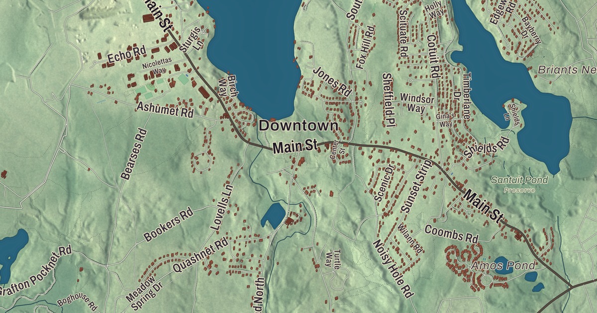 Beautifully Detailed Map of Mashpee, Massachusetts