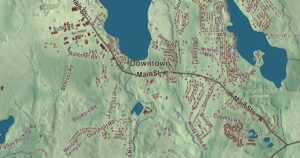 Close-up of the Mashpee, Massachusetts aerial map