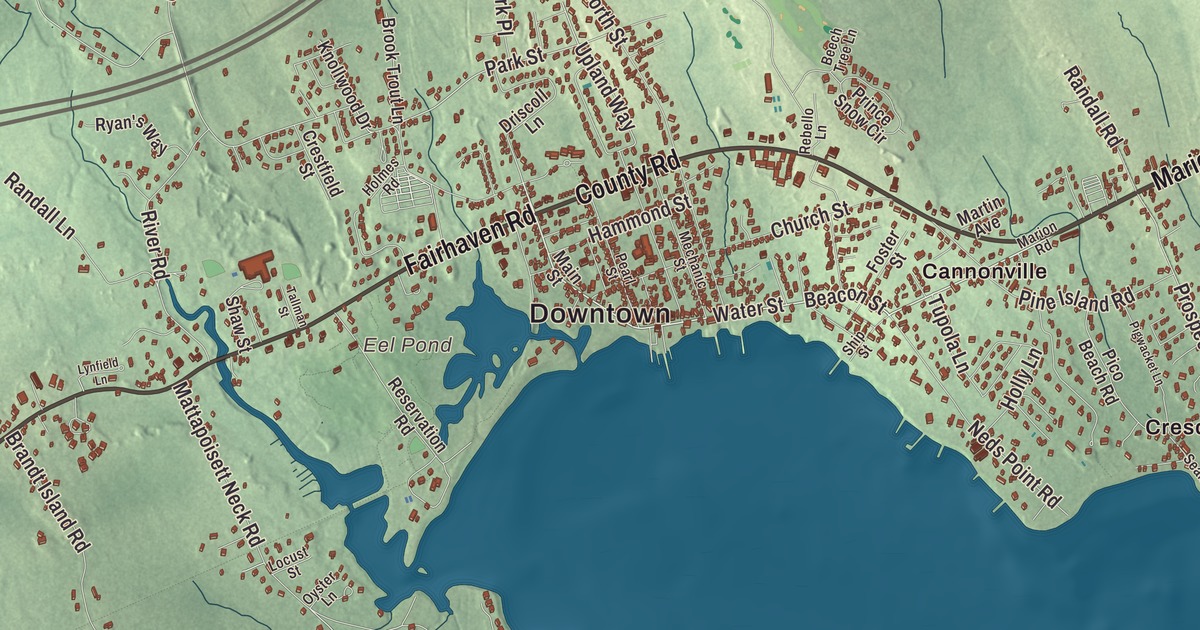 Beautifully Detailed Map of Mattapoisett, Massachusetts