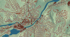 Close-up of the Maynard, Massachusetts aerial map