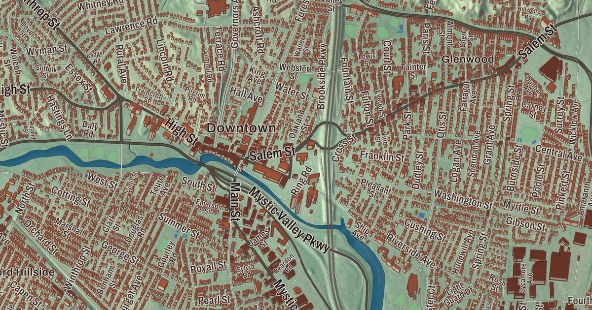 Beautifully Detailed Map of Medford, Massachusetts