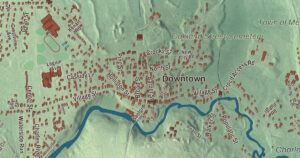 Close-up of the Medway, Massachusetts aerial map