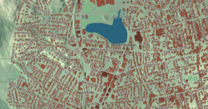Close-up of the Melrose, Massachusetts aerial map