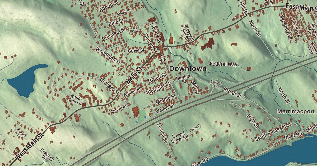 Beautifully Detailed Map of Merrimac, Massachusetts