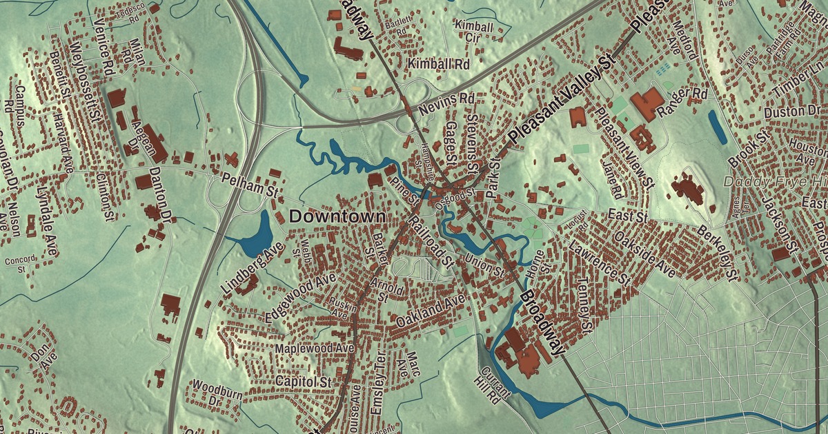 Beautifully Detailed Map of Methuen, Massachusetts