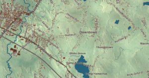 Close-up of the Middleborough, Massachusetts aerial map