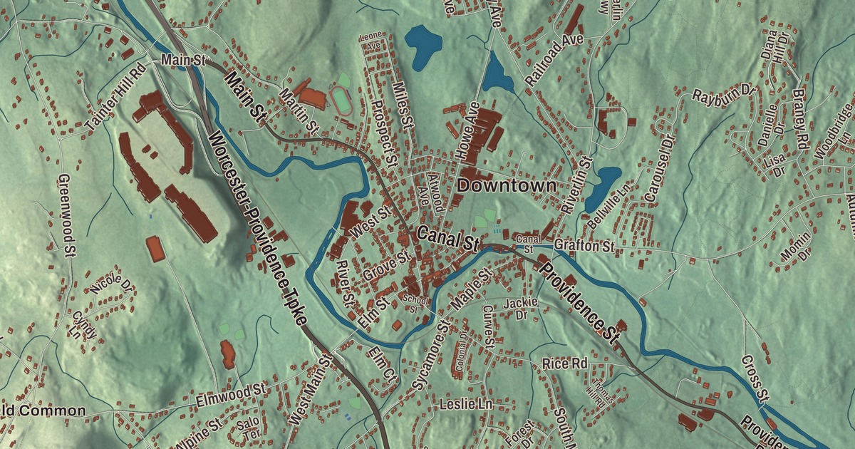 Beautifully Detailed Map of Millbury, Massachusetts