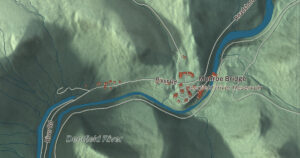 Close-up of the Monroe, Massachusetts aerial map