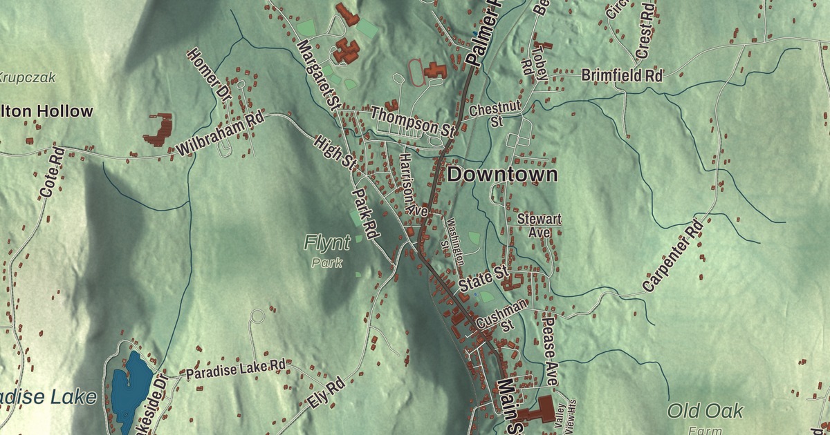 Beautifully Detailed Map of Monson, Massachusetts