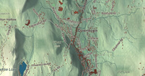 Close-up of the Monson, Massachusetts aerial map