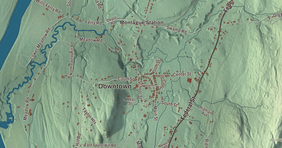 Beautifully Detailed Map of Montague, Massachusetts