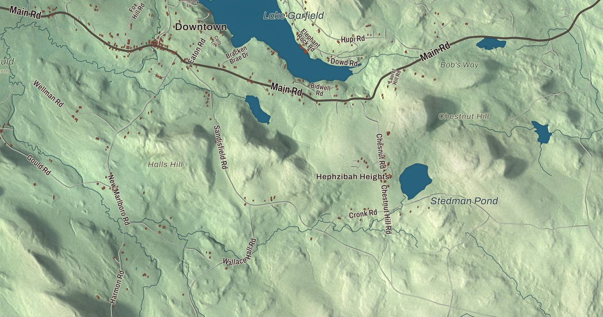 Beautifully Detailed Map of Monterey, Massachusetts