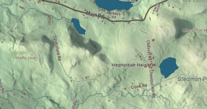 Close-up of the Monterey, Massachusetts aerial map