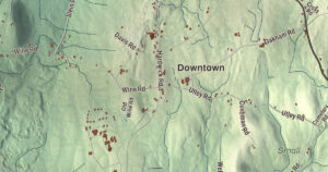 Close-up of the New Braintree, Massachusetts aerial map
