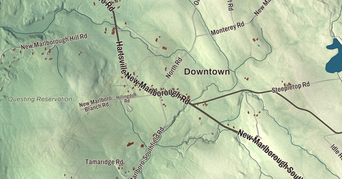 Beautifully Detailed Map of New Marlborough, Massachusetts