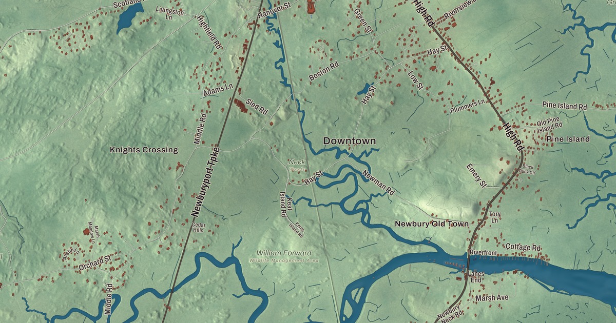 Beautifully Detailed Map of Newbury, Massachusetts