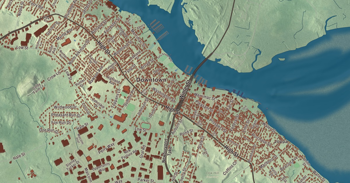 Beautifully Detailed Map of Newburyport, Massachusetts