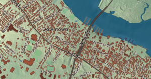 Close-up of the Newburyport, Massachusetts aerial map