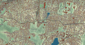 Close-up of the Newton, Massachusetts aerial map