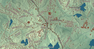Close-up of the Norfolk, Massachusetts aerial map
